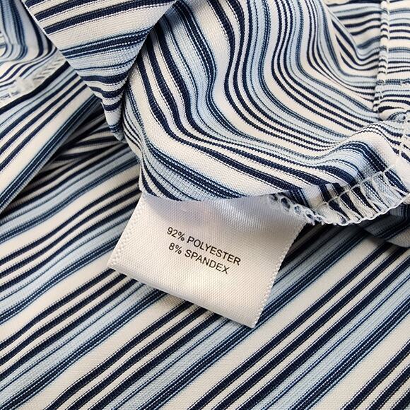 Peter Millar Polo Mens XXL Blue White Stripe Jasna Polana Performance Golf Shirt - Picture 15 of 16